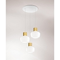 pendant luminaire KINO 3 flames, round IP20, white dimmable