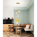 Fabas Luce Pendelarmatuur LAPO 3-vlams, rond IP20, goud dimbaar