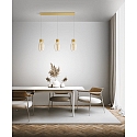 Fabas Luce Pendelarmatuur LAPO 3-vlams, lang IP20, goud dimbaar