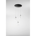 pendant luminaire ARIEL 3 flames IP20, black dimmable