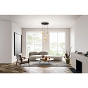 Fabas Luce Pendelarmatuur DEVA 3-vlams, rond IP20, zwart dimbaar