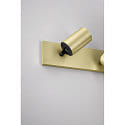 Fabas Luce spotlight bar FLORES 3 flames, long GU10 IP20, black, satined brass dimmable