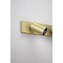 Fabas Luce spotlight bar FLORES 3 flames, long GU10 IP20, black, satined brass dimmable