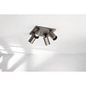 Fabas Luce spot FLORES 4 flames, square GU10 IP20, grey, gunmetal dimmable