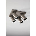 Fabas Luce spot FLORES 4 flames, square GU10 IP20, grey, gunmetal dimmable