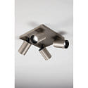 Fabas Luce spot FLORES 4 flames, square GU10 IP20, grey, gunmetal dimmable