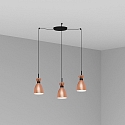 Faro Pendelarmatuur RETRO 3-vlams E14 IP20, koper, mat 