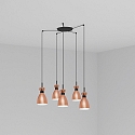 Faro Pendelarmatuur RETRO 5-vlams E14 IP20, koper, mat 
