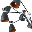 Faro Pendelarmatuur RETRO 12-vlams E14 IP20, koper, zwart mat 