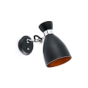 Wandarmatuur RETRO E14 IP20, koper, zwart mat 