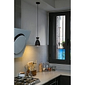 Faro Pendelarmatuur RETRO E14 IP20, koper, zwart mat 