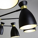 Faro Pendelarmatuur RETRO 12-vlams E14 IP20, goud, gesatineerd, zwart mat 