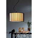 Faro Pendelarmatuur LINDA E27 IP20, beige, zwart mat 