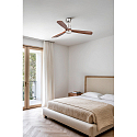 Faro Ceiling fan LANTAU L with remote control IP20, nickel matt, walnut