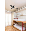 Faro Plafond ventilator RUDDER S met Afstandsbediening IP20, zwart mat, walnoot
