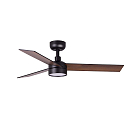 Plafond ventilator RUDDER 3 S met Afstandsbediening IP20, zwart mat, walnoot