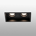 ceiling recessed luminaire HYDE SQ 2 flames GU10 IP20, black matt 