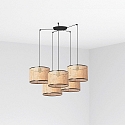 pendant luminaire MAMBO 5 flames E27 IP20, black matt 