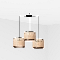 pendant luminaire MAMBO 3 flames E27 IP20, black matt 