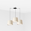 pendant luminaire CONGA 3 flames E27 IP20, black matt, white 