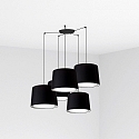 pendant luminaire CONGA 5 flames E27 IP20, black matt 