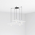pendant luminaire PLAT 5 flames E27 IP20, white matt 