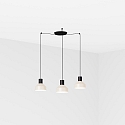 Pendelarmatuur KOMBO 3-vlams E27 IP20, beige, zwart mat 