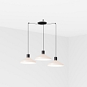 Pendelarmatuur KOMBO 3-vlams E27 IP20, beige, zwart mat 
