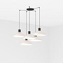 Pendelarmatuur KOMBO 5-vlams E27 IP20, beige, zwart mat 