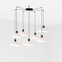 Pendelarmatuur KOMBO 7-vlams E27 IP20, beige, zwart mat 