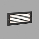 wall recessed luminaire STRIPE-1 square, with grid IP54, dark grey 