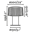 Faro Buitenlamp MUFFIN 259 E27 IP44, donkergrijs, opaal 