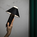Faro Tafelarmatuur FUJI LED IP44, gesatineerd, zwart 