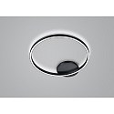 Knapstein ceiling luminaire SOLEA round IP20, black dimmable