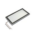 Flat LED under-cabinet luminaire LED SKY, IP20, 24V DC, 21x11cm, incl. 250cm cable with LED24-plug, 6W 3000K 390lm 110�, inox