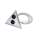 Double power socket for furniture surface mounting LUXOR 2 ST, 220-240V AC, matt chrome