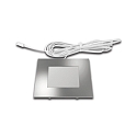 Flat recessed LED area light luminaire FQ 68-LED, angular, IP44, LED24 connection, CRi>90, 4W 4000K 270lm 110�, chrome