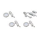 3pc. set of FR 55-LED 3W 4000K, stainless steel look + LED transformer LED 24 / 15W
