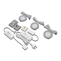 3pc. set of recessed LED spot Dynamic FR 78-LED 4W, stainless steel look, 24V DC, incl. transformer 15W