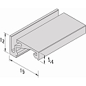 Hera Opbouwprofiel A 19/12 / 100CM asymmetrisch, zwart mat