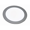 Wand- en plafondarmatuur TOULOUSE klein, rond IP44, gepoedercoat, zilver mat dimbaar