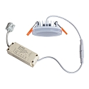 HEITRONIC Downlight AURORA ingebouwde versie, incl. chauffeur, zijdelingse straling IP20, wit 