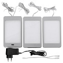Onderbouwarmatuur SASKIA plat, met sensor, set van 3, dimbaar IP20, zilver dimbaar 18W 789lm 3000K CRI 80 19.2cm
