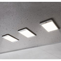 HEITRONIC Onderbouwarmatuur SASKIA plat, met sensor, set van 3, dimbaar IP20, zilver dimbaar 18W 789lm 3000K CRI 80 19.2cm