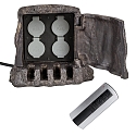 Power distributor TREE STUMP, 4-fold, with radio remote control, 250V/10A, 1200W, IP44, brown