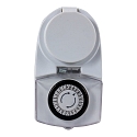 HEITRONIC 24-hour electromechanical timer, IP44, white