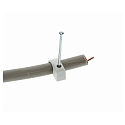 Cable clips pack of 50, flexible, for cable � 10-14mm, with nails 40mm, gray