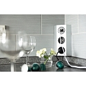 HEITRONIC Contactdoos SALERNO 2-voudig, met USB-aansluiting, zilver, wit