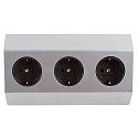 HEITRONIC Contactdoos SALERNO 3-voudig, zilver, wit