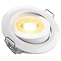 HEITRONIC LED Recessed spot DL7202, �82mm, 110�, 5W, 3000K, 380lm, IP20, swiveling, white